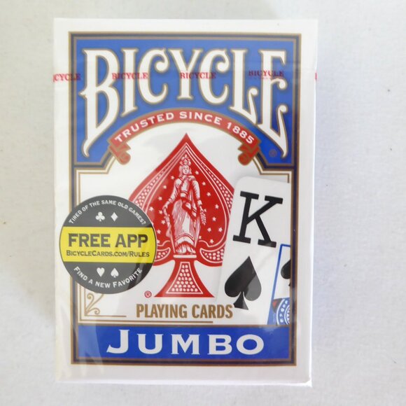 NEW LARGE FORMAT JUMBO FACE BICYCLE PLAYING CARDS STANDARD SIZE EASY READING - Picture 1 of 9